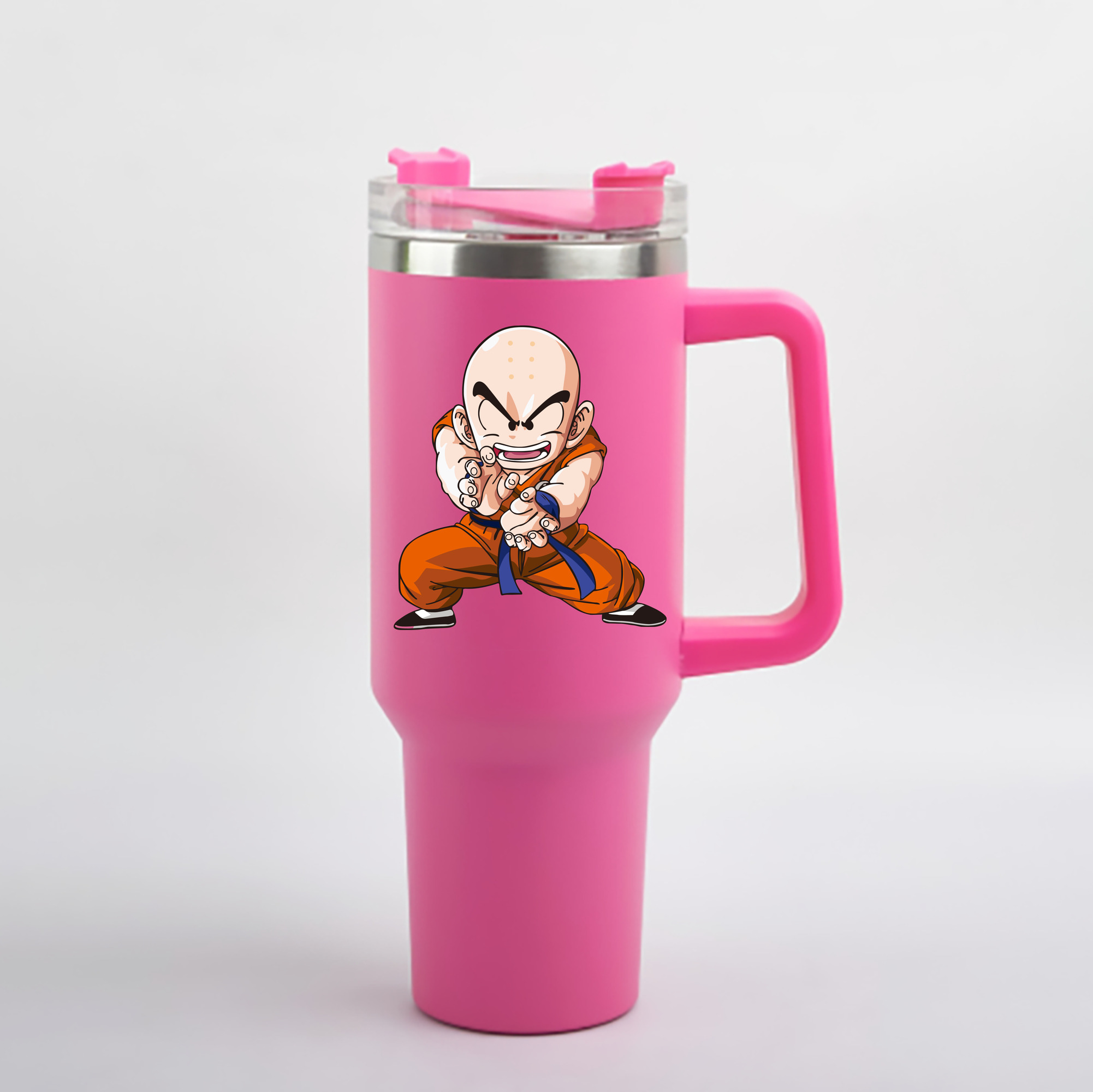 （画像用） ドラゴンボール クリリン DRAGON BALL krillin 1200mL車用タンブラー - クリスタルステッカー（プラスチックストロー付き）